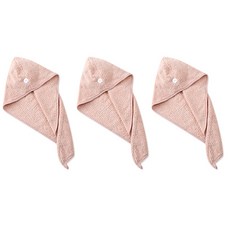 超細纖維快乾髮巾, 粉紅色, 3個