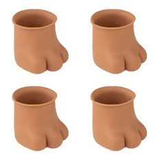 Haemil可愛貓腳桌椅防噪音矽膠保護墊 圓形 中型, 棕色的, 4個