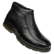 Ize Shoes男款防寒皮鞋增高拉鍊毛靴 5009