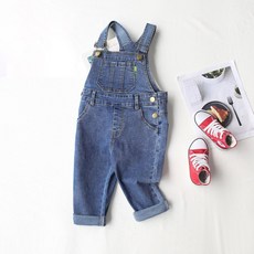 孩童牛仔吊帶褲 P161