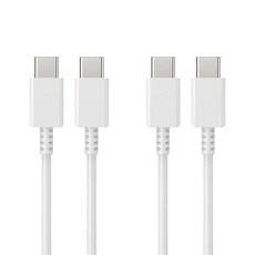 디씨네트워크 삼성 갤럭시 호환 PD C타입 호환 고속 충전 케이블, 화이트, 1m, 2개