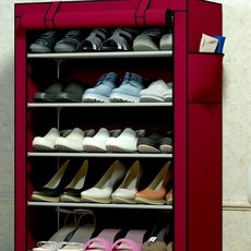 SAERON 베쟈 簡易鞋櫃 5層, 紅色