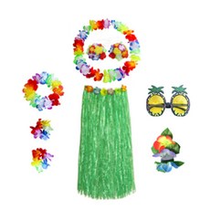 夏威夷草裙舞經典服裝組, 綠色, 1套