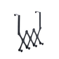 Rollco 不銹鋼波紋管門鉤門衣架 4 件 40cm, 黑色的, 1個