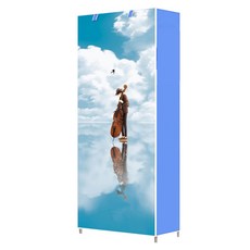 SAERON LAC 簡易鞋櫃 9 步 60 x 30 x 155cm, 天藍色