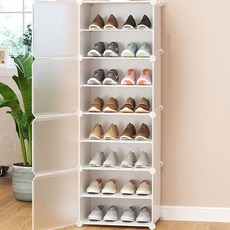 SAERON Ide簡易鞋櫃 1列 8層, 白色的
