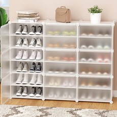SAERON Ide 簡易鞋櫃 3列6層, 白色
