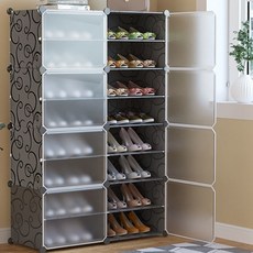 SAERON IDEH 簡易鞋櫃 2列8層, 灰色