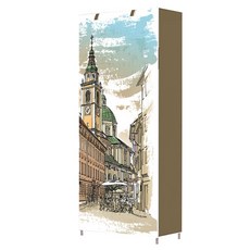 SAERON 라끄 簡易鞋櫃 9層 60 x 30 x 155 cm, 建築棕色