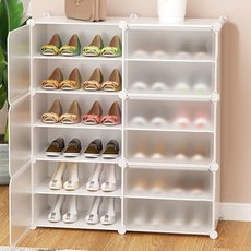 SAERON 이데 簡易雙排六層鞋櫃, 白色