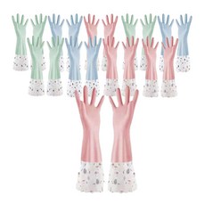 帶扣長版天鵝絨橡膠手套組 L 42cm, 隨機出貨, 10套, 大(L)