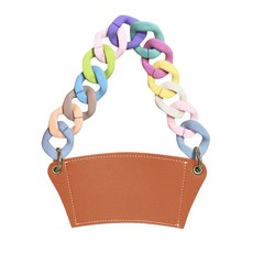 가죽 휴대용 컵홀더, 35 오렌지 + 컬러체인, 1개