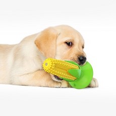 루시드랩 강아지 바이트 옥수수 장난감 153 x 92 mm, 1개, 옐로우 + 그린