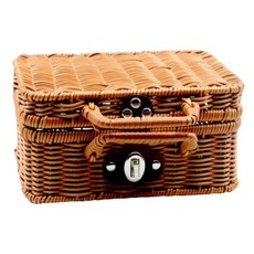 Blue Sun鐵製框架內藏藤編收納盒 S, 混色, 1個