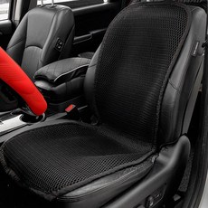 DEOSSEN 車用4D透氣涼感前座坐墊, 黑色, 1個