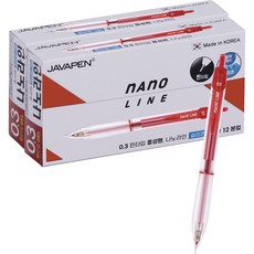Java Pen 0.3 Nanoline 圓珠筆紅色 0.3mm 12p, 紅色, 2個