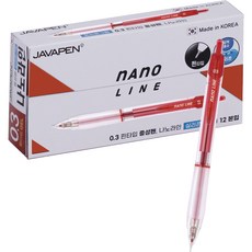 JAVAPEN 圓珠筆 0.3mm 紅色 12入, 混色, 1個