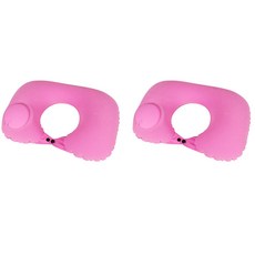 찐노마진몰 캠핑 휴대용 베개, 09 로즈 레드 플로킹 U009 02, 2개