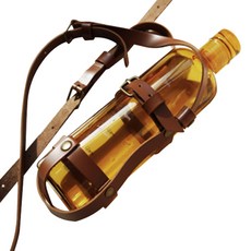 A-Team 皮革隨行杯杯套 肩帶保護套 棕色, 1個, 1入