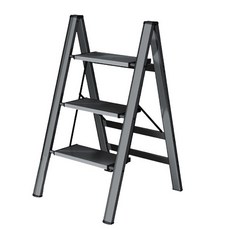 브릭글로 접이식 스툴 사다리 3단 블랙, 1개