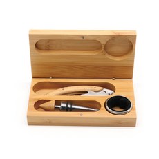 감동픽 북유럽 와인용품 3종 세트, 원목, 1세트