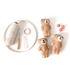 DIY不織布床搖鈴材料包, 小熊款, 男女通用