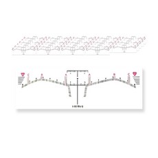 眉毛設計貼紙尺 50入, 眉峰型, 1個
