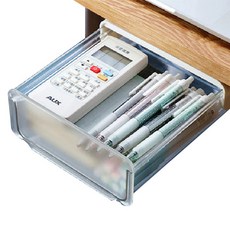 까마느 부착형 책상 플라스틱 수납장, 블랙, 1개