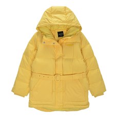 Apple Pink 女童腰帶鵝絨連帽外套 R0P804