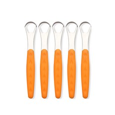 生活感覺口氣去除乾淨的舌苔清潔器 橘色, 5個