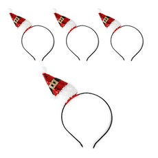 indi.k 聖誕老人帽髮箍 4入, 混合色, 1個