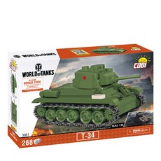 COBI 탱크 WOT 소련 T-34 3061 장난감, 멀티컬러, 1개