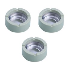 耐用塑膠圓形菸灰缸, 綠色, 3個