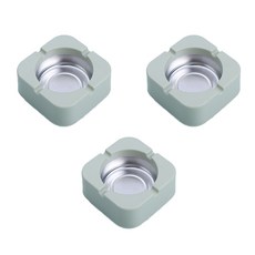 Durable塑膠方形菸灰缸, 綠色, 3個