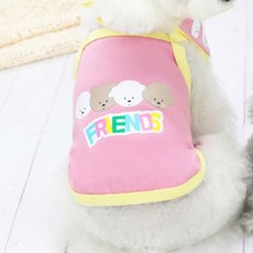 홈앤굿 반려동물 큐티 턱받이 + 나시티 세트, 핑크, 1개