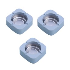 Durable塑膠方形菸灰缸, 藍色, 3個