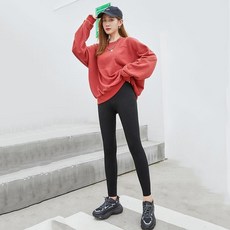 BLACKNU 女性冬季絲絨外出內搭褲