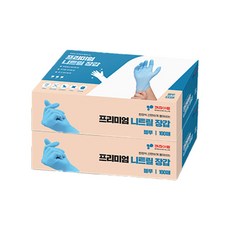 Kitchen-Art 高級乳膠烹飪衛生手套 藍色M 100入 + L 100入組, 1組