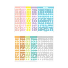 WANNATHIS 大寫英文字母粉彩貼紙 10件組, 混色, 1套