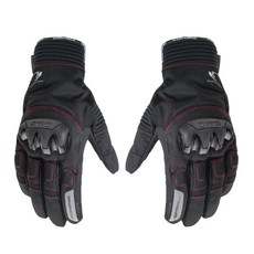 KOMINE 摩托車冬季防寒手套 GK-834, 黑色 + 紅色