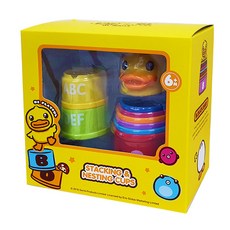 Bideuk數字圖形疊杯戲水玩具 9入, 混色