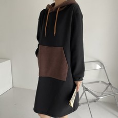 메이첼 양털 후드 포켓 기모 데일리 원피스 00225 빅사이즈 포함