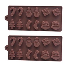 五體舒暢聖誕巧克力餅乾肥皂製作矽膠模具 12格, 棕色, 2個