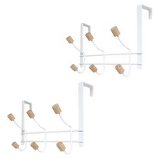 原木門掛勾 6勾, 白色的, 2個