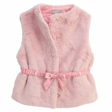CURLYSUE 絲帶腰帶生態皮草背心 C214VEG01P 女童
