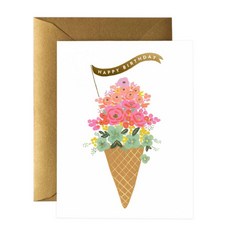 RIFLE PAPER 冰淇淋生日賀卡 8p + 信封 8p, 混色, 1套