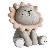 쁘띠 라이언 인테리어 저금통 소형, 그레이, 1개