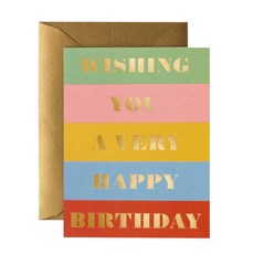 RIFLE PAPER 生日祝福卡 8p + 信封 8p, 混色, 1套