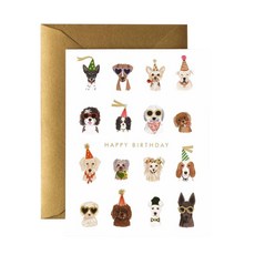 RIFLE PAPER PARTY PUPS 生日卡片 8p + 信封 8p, 混色, 1套