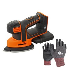 BLACK&DECKER 百工 砂光機裸工具BDCDS18B+工作手套套裝, 1組